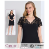 Нічна сорочка чорна Caroline 8431 з мережевом